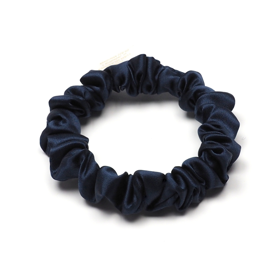 JGM-14 Satynowa gumka do w�os�w frotka scrunchie slim granatowa